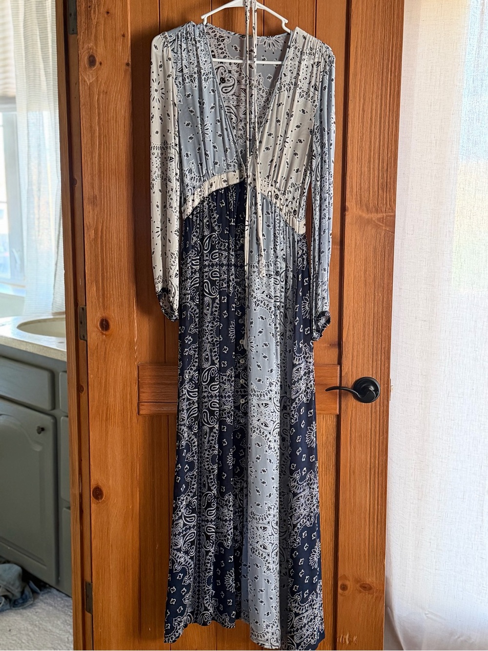 Chan Luu Blue Paisley Bandana Maxi Dress